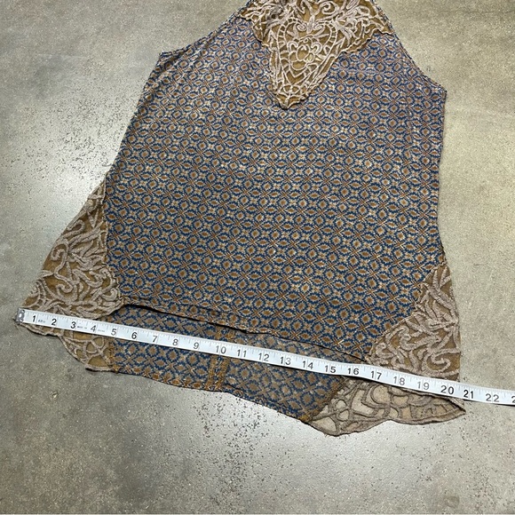 Gimmicks x BKE Buckle Boho Lace High Neck Halter Top Geometric Cottagecore - Picture 9 of 11